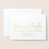 出産おめでとう　新しい家族へのギフト 箔カード (封筒付き正面)