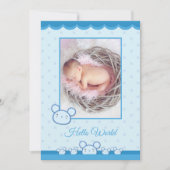 出産お知らせカードテンプレート 案内状 (正面)