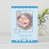 出産お知らせカードテンプレート 案内状 (スタンド正面)