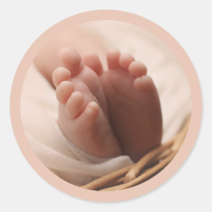 出産お知らせ 新生児 tiny 足 ピンク シール