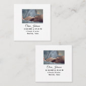 出産のお知らせに写真 日時 場所の詳細を追加 スクエア名刺 (正面/裏面)