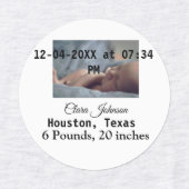 出産のお知らせに写真 日時 場所 詳細を追加 ラベル (デザイン2)