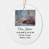 出産のお知らせを追加：写真、日時、場所の詳細 セラミックオーナメント (左)