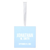 出産のお知らせカスタムとベビー生まれたばかりの写真 キューブオーナメント (右)