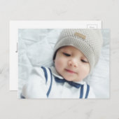 出産のお知らせカスタムとベビー生まれたばかりの写真 案内ポストカード (正面/裏面)