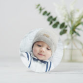 出産のお知らせカスタムとベビー生まれたばかりの写真 案内状 (スタンド正面)