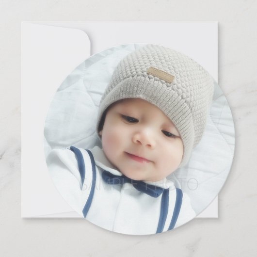 出産のお知らせカスタムとベビー生まれたばかりの写真 案内状 (正面)