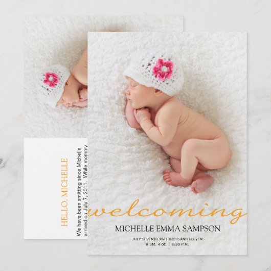 出産のお知らせ 案内状 (正面/裏面)