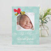 出産のお知らせ：: bee-autiful 3P 案内状 (スタンド正面)