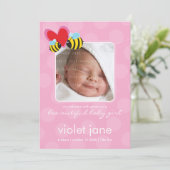 出産のお知らせ:: bee-autiful 4P 案内状 (スタンド正面)