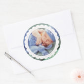 出産の発表写真パーソナライズされた ラウンドシール (封筒)