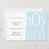 出産の発表男の赤ちゃん 案内状 (裏面)