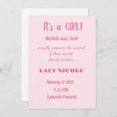 出産シンプル発表 招待状 (正面/裏面)