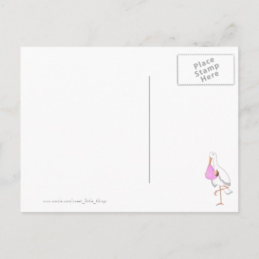 出産パーソナライズされた発表 案内ポストカード (裏面)