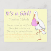 出産パーソナライズされた発表 案内ポストカード (正面)