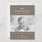 出産モダンの告知 案内状 (正面)