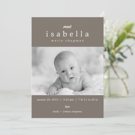 出産モダンの告知 案内状 (スタンド正面)