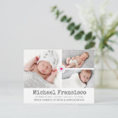 出産モダン発表写真グリッドのコラージュ ポストカード (スタンド正面)