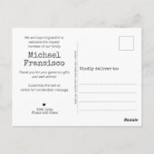 出産モダン発表写真グリッドのコラージュ ポストカード (裏面)