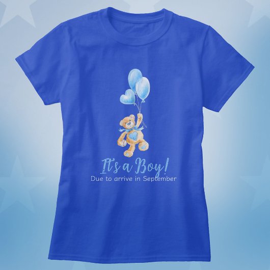 出産予定日の男の子カスタムの子テディベア Tシャツ