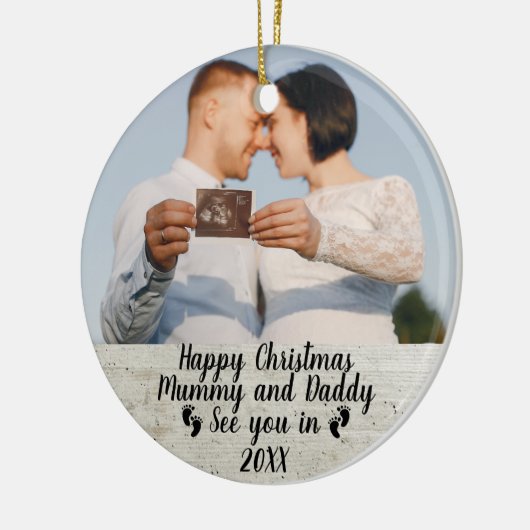 出産予定日の発表 セラミックオーナメント (左)