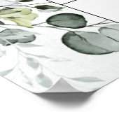 出産予定日カレンダー ユーカリのグリーン ポスター (角)