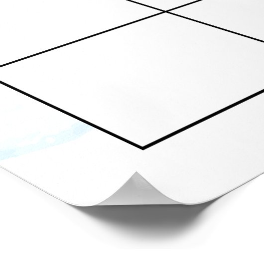 出産予定日当てクマさん 青い風船 ポスター (角)