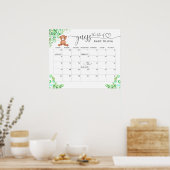 出産予定日推測カレンダーベアポスター ポスター (キッチン)