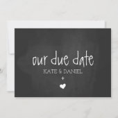 出産予定日 黒板 妊娠発表 案内状 (裏面)