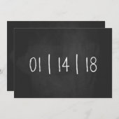 出産予定日 黒板 妊娠発表 案内状 (正面/裏面)