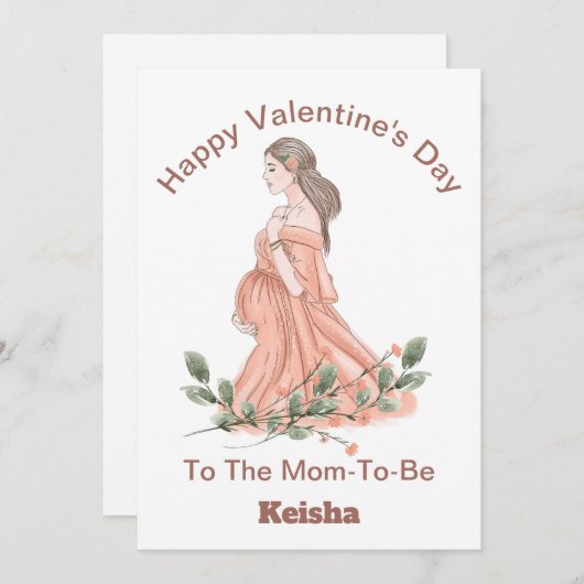 出産前のお母さんへのバレンタインカード シーズンカード (正面/裏面)