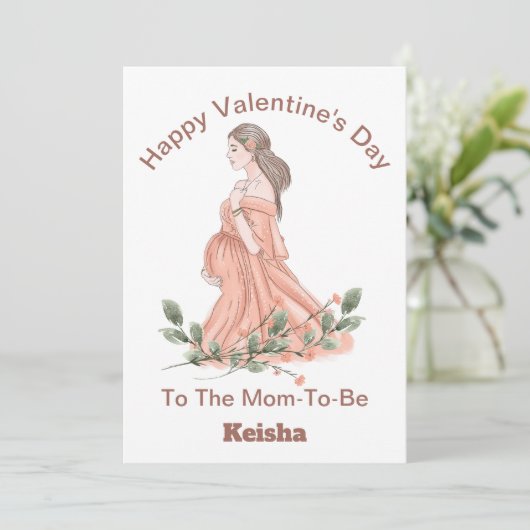 出産前のお母さんへのバレンタインカード シーズンカード (スタンド正面)