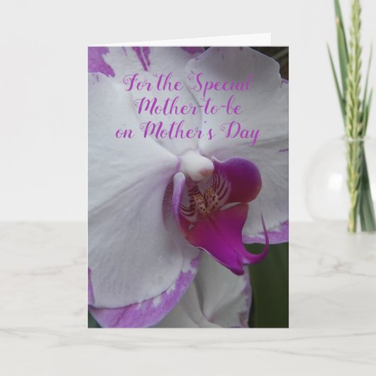 出産前のオルキデの花の母の日 カード (正面)