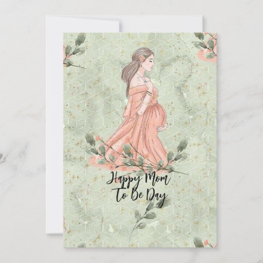 出産前ママのための母の日グリーン シーズンカード (正面)