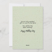 出産前ママのための母の日グリーン シーズンカード (裏面)