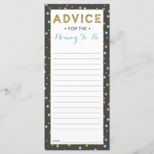 出産前 ママへのアドバイスカード ベビーシャワー 25枚セット (正面)