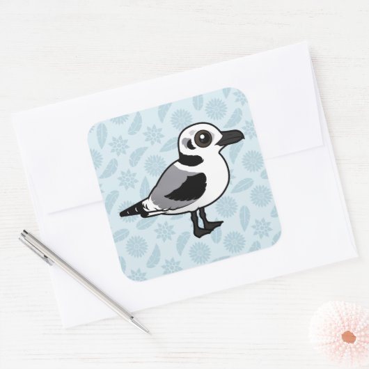 出産可能な黒足歩行のキティワケの少年 スクエアシール (封筒)