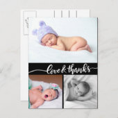 出産告知の愛と感謝してい愛|ベビー写真 案内ポストカード (正面/裏面)
