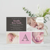 出産報告/感謝カード（女の子） 案内状 (スタンド正面)