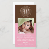 出産案内の写真カード 案内状 (正面/裏面)