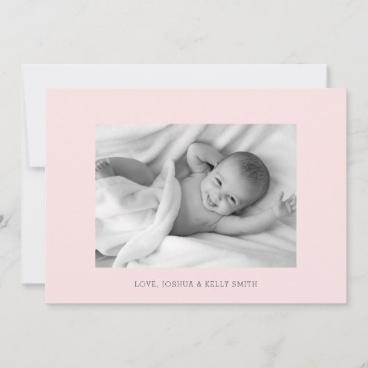 出産案内の写真カード | Plaid Moon Stars 案内状 (裏面)