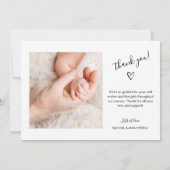 出産案内カードの生まれたばかりの発表 案内状 (裏面)