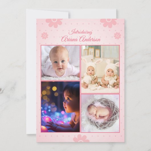 出産案内カードテンプレート 案内状 (裏面)