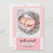 出産案内カードテンプレート 案内状 (正面)