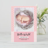 出産案内カードテンプレート 案内状 (スタンド正面)