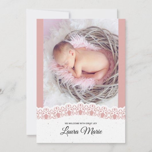 出産案内カードテンプレート 案内状 (正面)