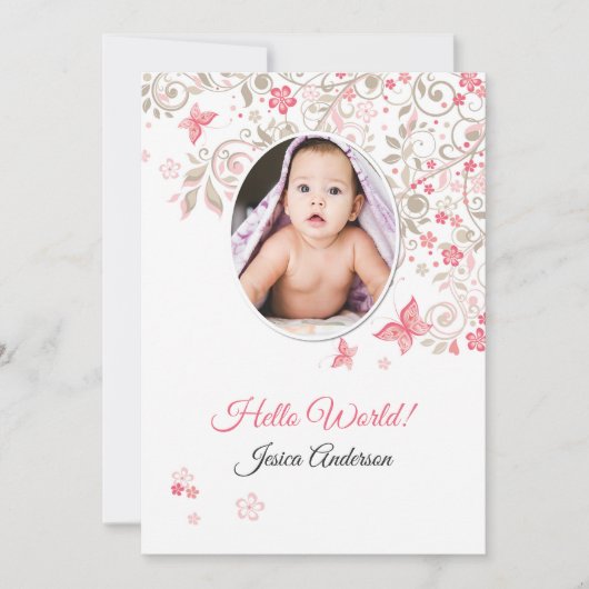 出産案内カードテンプレート 案内状 (正面)