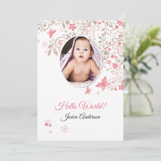 出産案内カードテンプレート 案内状 (スタンド正面)