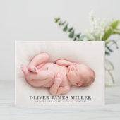 出産案内カードベビー発表写真 案内状 (スタンド正面)