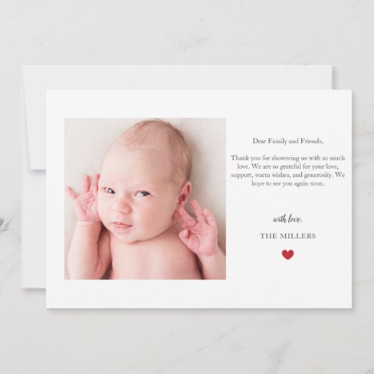 出産案内カードベビー発表写真 案内状 (裏面)